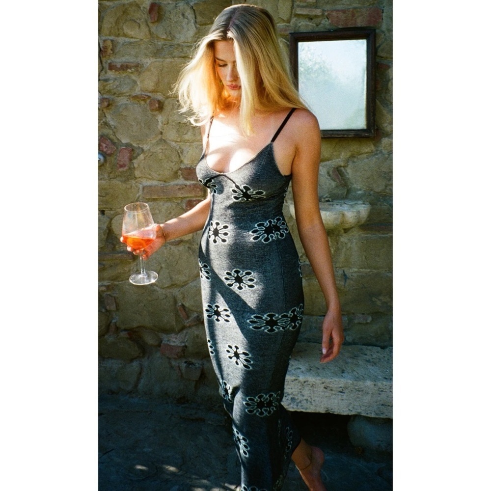 NWT Bloggers Influencers Fav ASTA RESORT Delilah Floral Knit Bodycon Midi Dress - Picture 15 of 16
